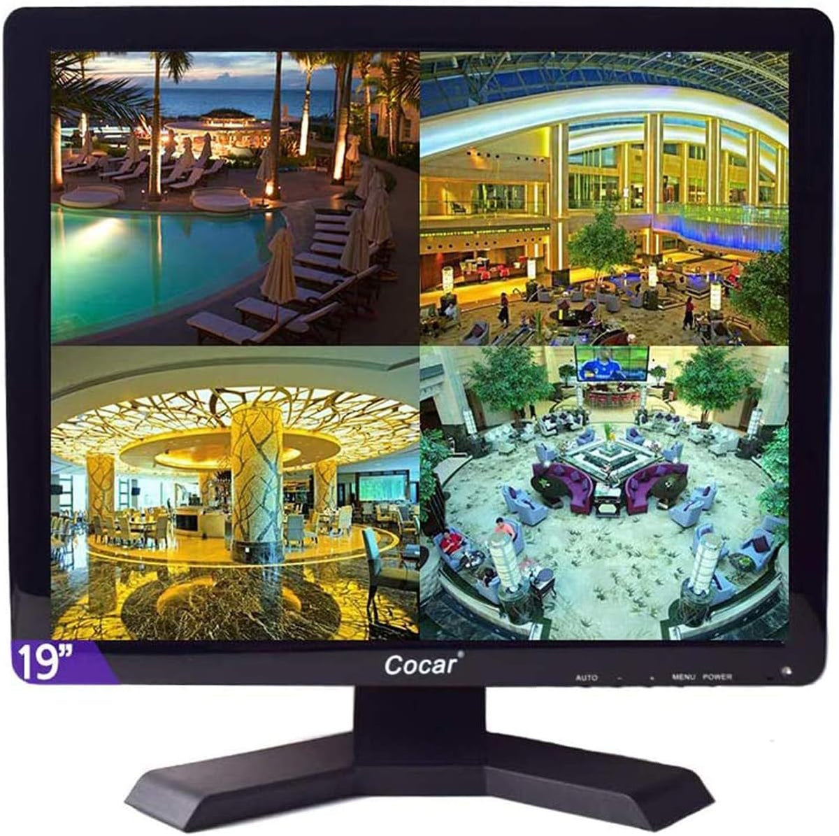 19 inch CCTV Security Monitor with BNC VGA HDMI AV Built-in Speaker 4:3 HD Display LCD Screen W661
