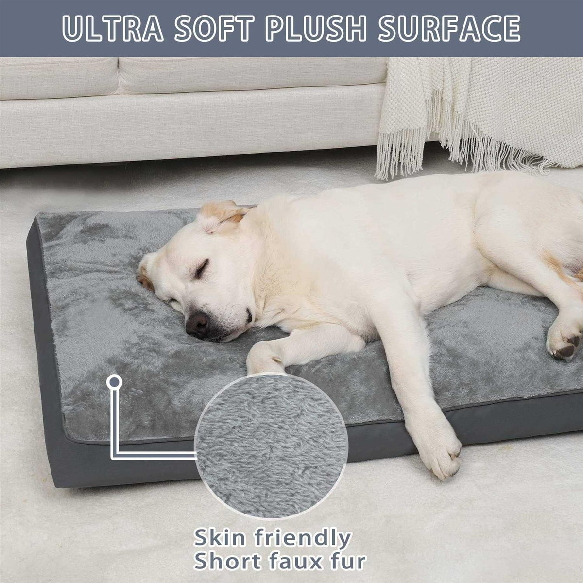 Waterproof Plush Dog Bed with Removable Washable Cover U460775