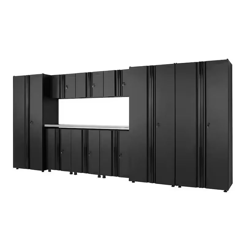 10-Piece Welded Steel Garage Storage System in Black T92850