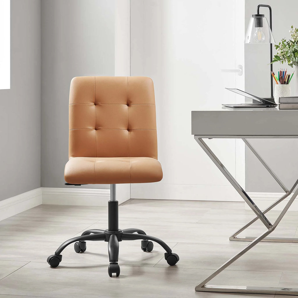 Black Tan Armless Office Chair V312