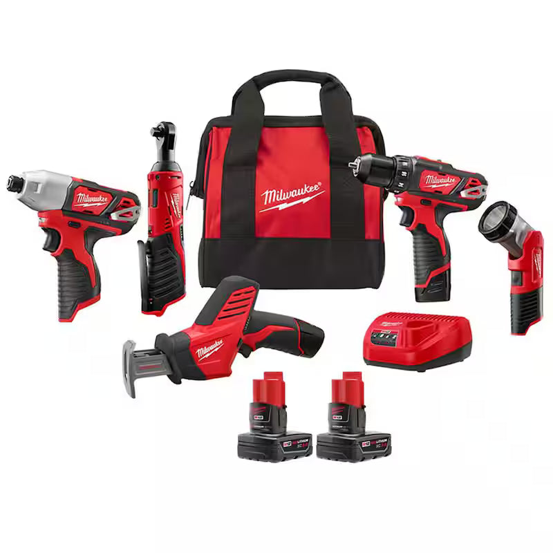 12V Lithium-Ion Cordless Combo Kit (5-Tool) with Battery Pack (2-Pack) X2124