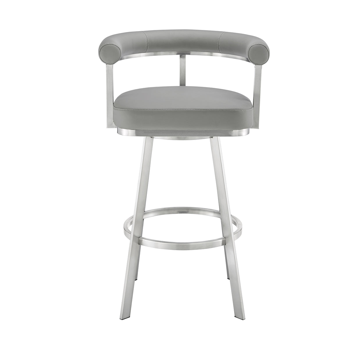 Light Gray Faux Leather Bar Stool X1944