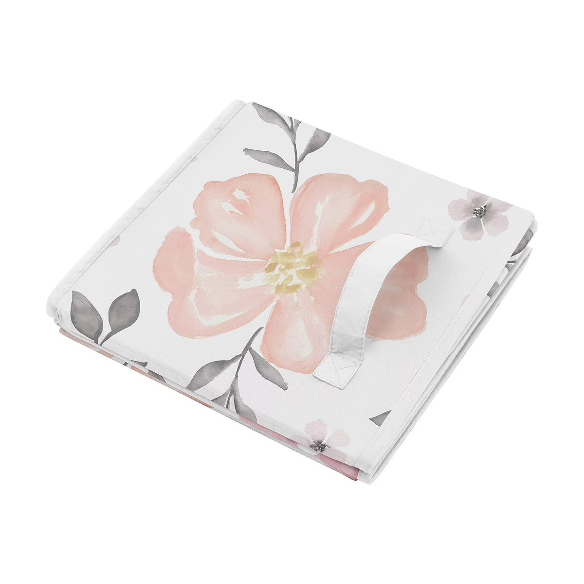 Pink and Grey Small Fabric Toy Bin Storage Box S388640