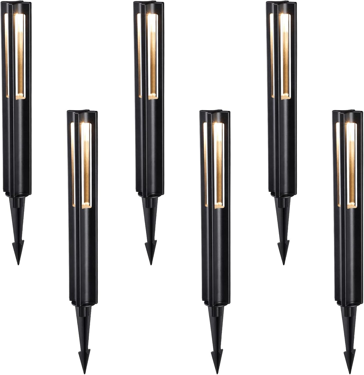 Black 4000K LED Pathway Lights, Pack of 6 P3983