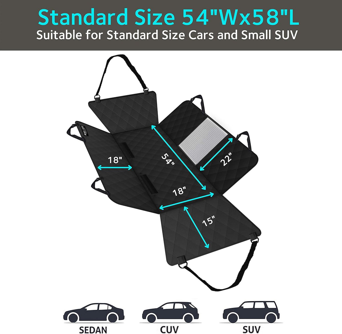 Heavy Duty Waterproof Non Slip Dog Car Seat Cover, Pack of 2 K172