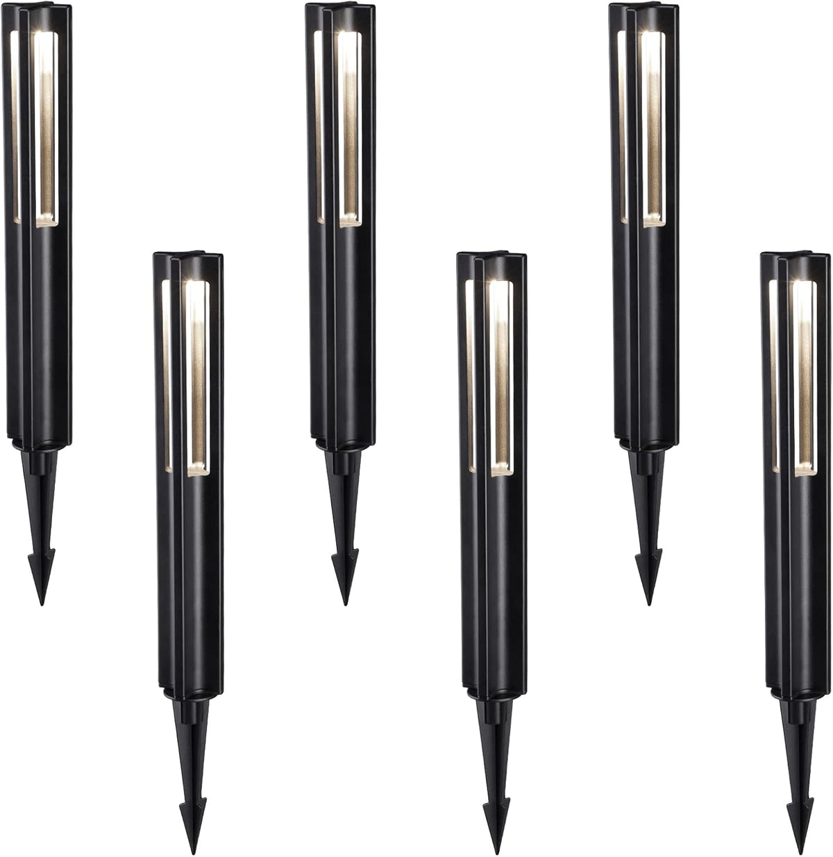 Black 4000K LED Pathway Lights, Pack of 6 P3983