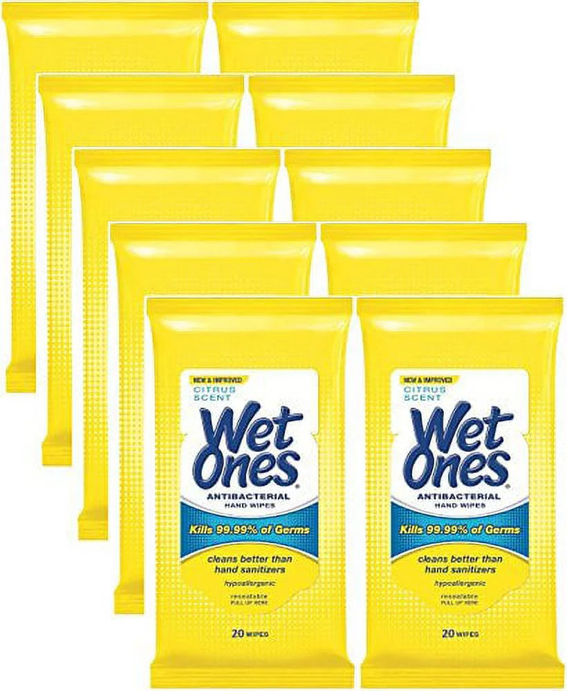 Antibacterial Hand Wipes 20 Count Pack of 10 T1625