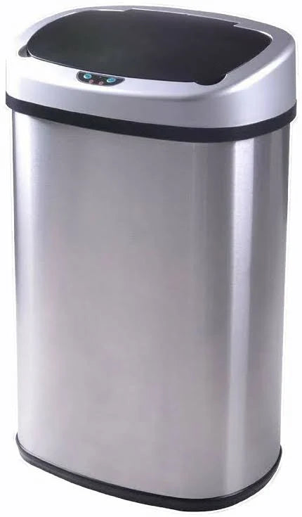 13-Gallon Touch-Free Sensor Automatic Stainless-Steel Trash Can D778