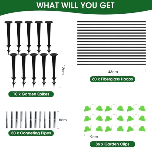 36pcs 4.3FT Rust-Free Steel Garden Hoops N33134