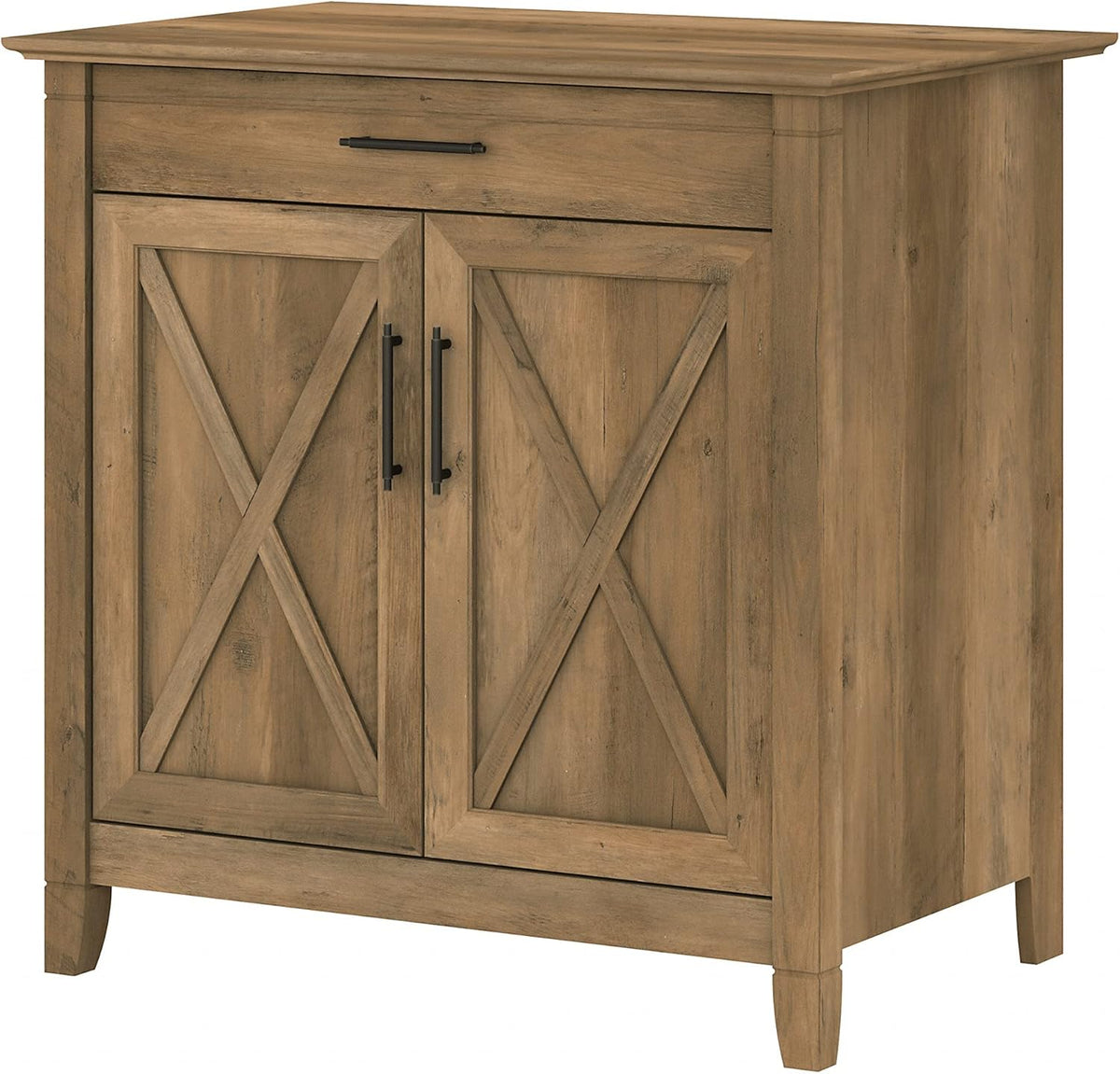 Reclaimed Pine Secretary Desk with Keyboard Tray and Storage Cabinet E9212