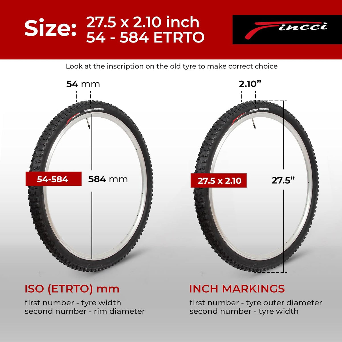 Pair 27.5 x 2.10 Inch Foldable MTB Bike Tires B32748