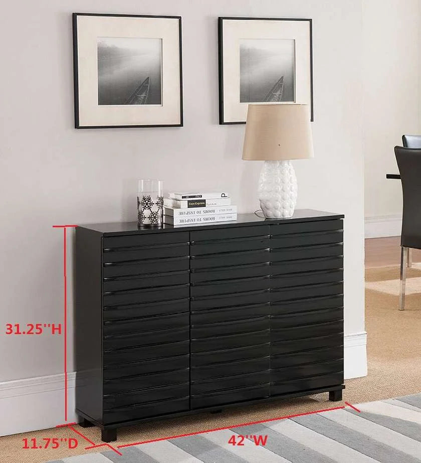Black Wood Buffet Table with Storage U4373