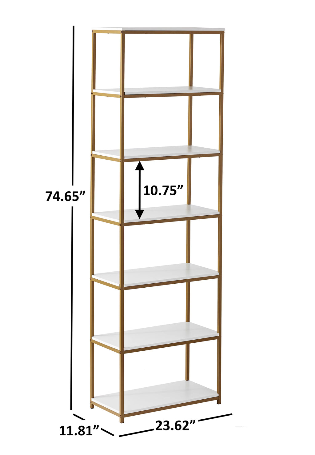 6-Shelf Metal Frame Bookcase X704