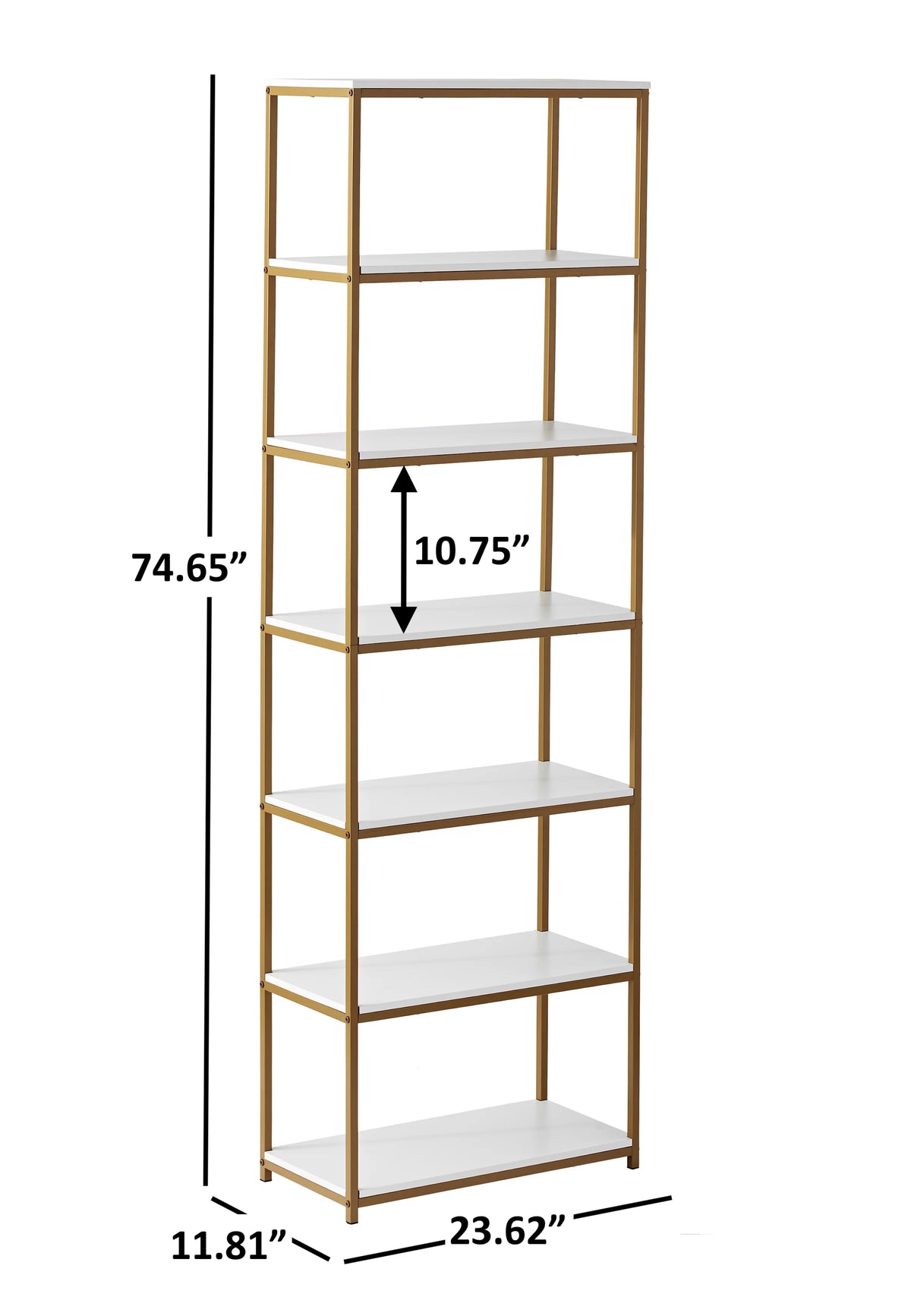 6-Shelf Metal Frame Bookcase X704