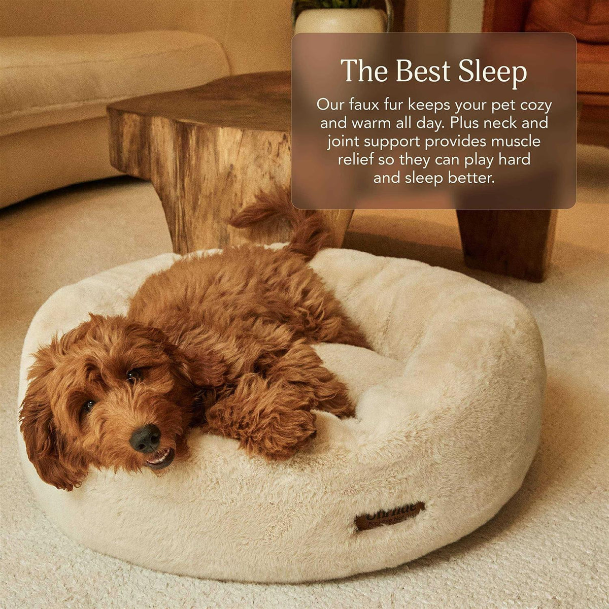 Extra Soft Dog Bed with Removable Faux Fur Cover M163919