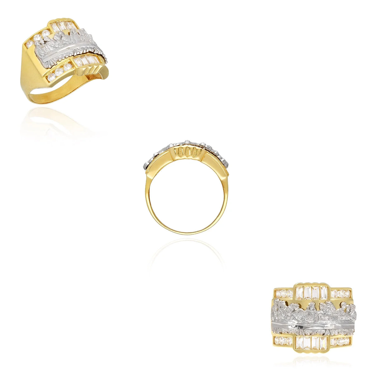 10K Yellow Gold Created Diamond Ring C549054