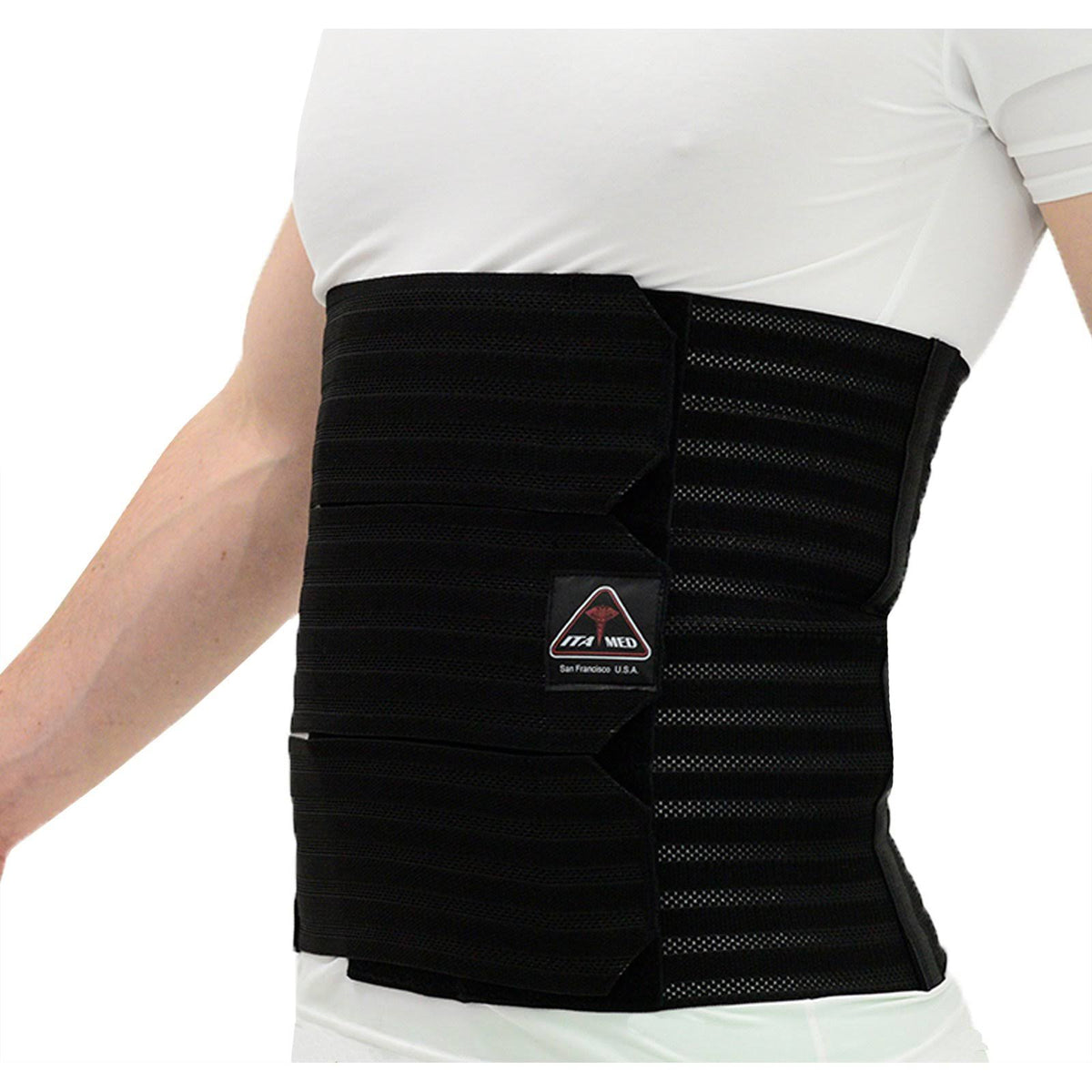 Men's Breathable Elastic Abdominal Binder 12" Wide Black X-Large M9526