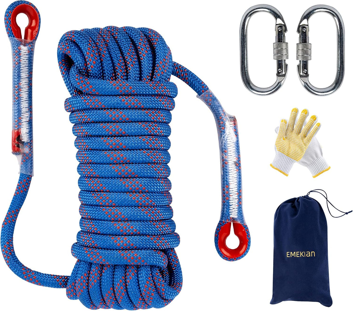 10mm 10M Static Climbing Rope with Non-Slip Gloves Q69402
