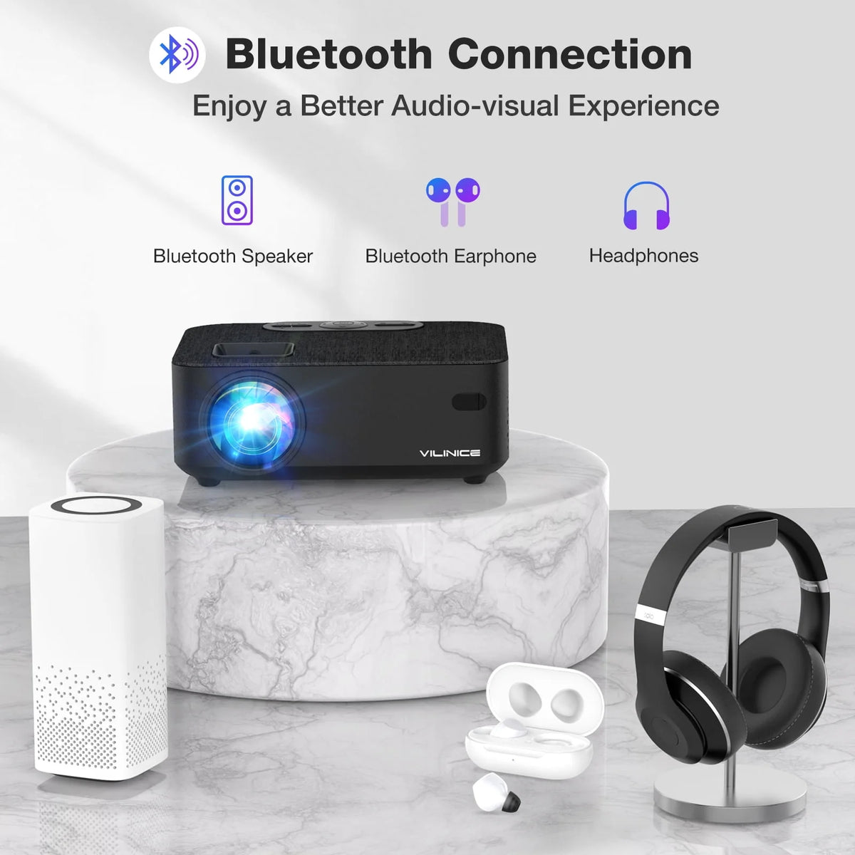 Mini WiFi Projector HD 1080P 240 LCD Display with Bluetooth L313593
