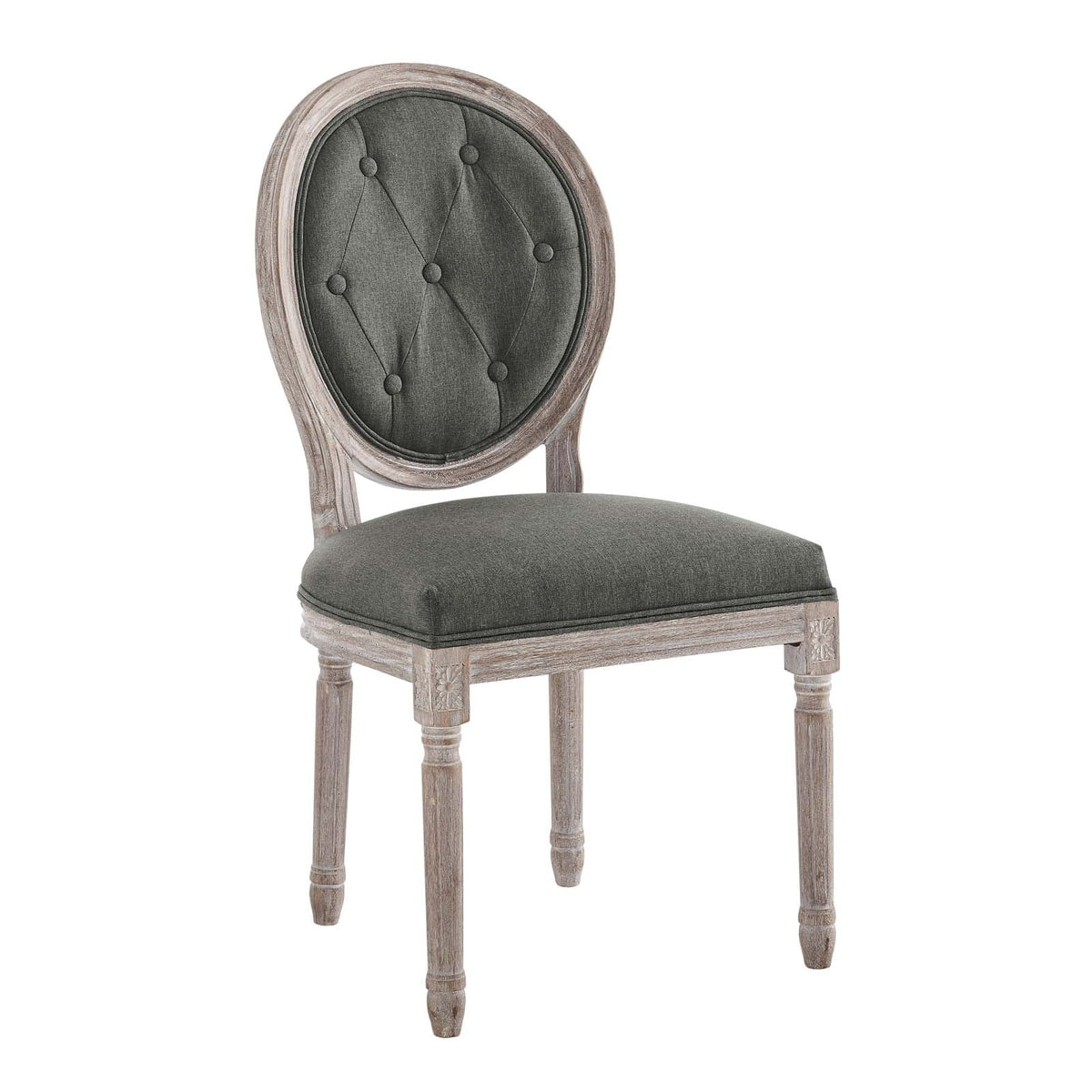 Vintage French Upholstered Fabric Dining Side Chair U119