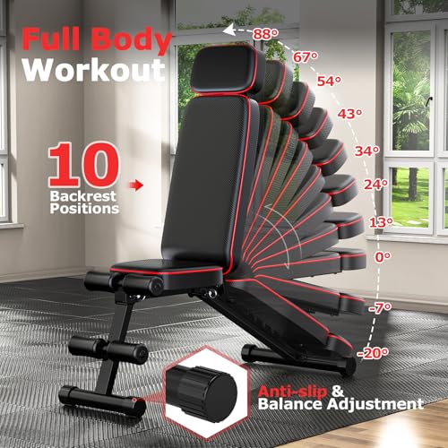 Adjustable Weight Bench with Leg Extension and Preacher Curl Pad F805