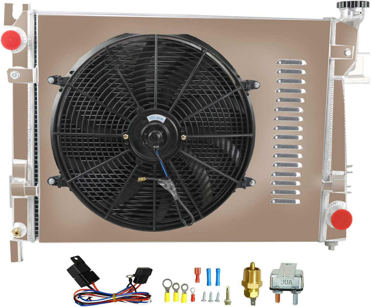 All Aluminum Replacement Radiator with Shroud Fans and Relay J779