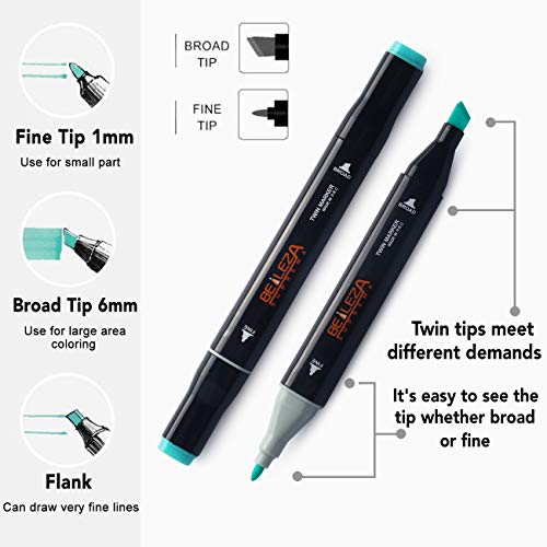 100 Colors Dual Tips Art Markers with 1 Blender S825