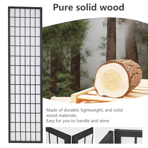 6Ft Folding 4 Panels Freestanding Wood Partition Screen Y495662