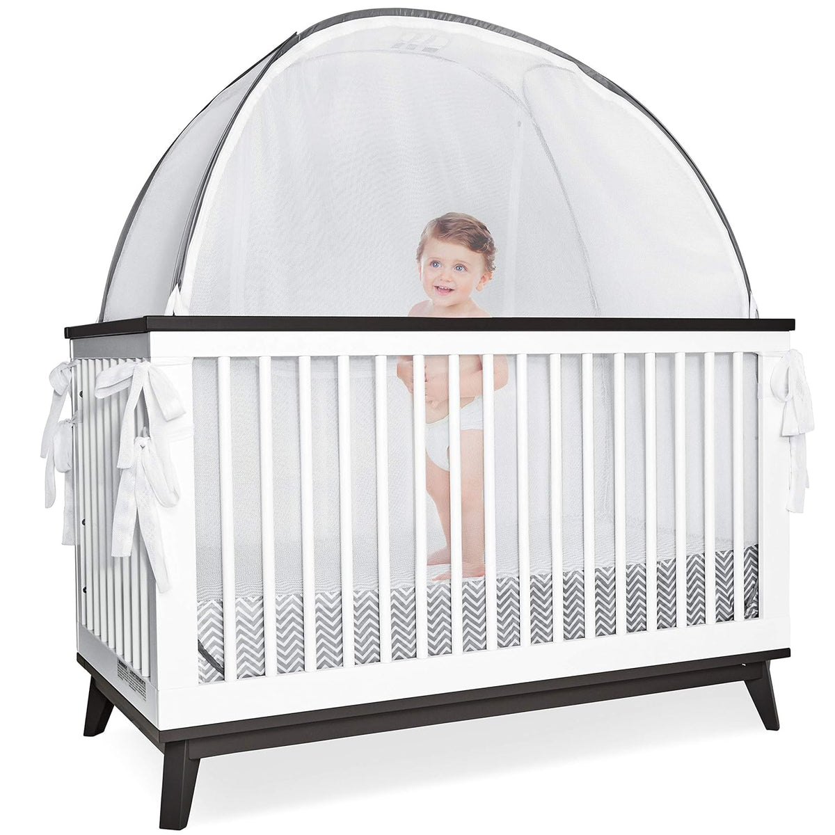 Blue Pop Up Tent Crib and Nursery Mesh Cover with Viewing Window O336476
