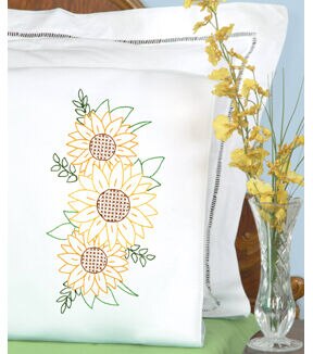 Stamped Perle Edge Pillowcases 2pk V897444