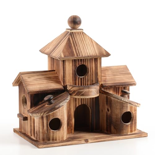 2in1 Bird House & Bird Feeder with 6 Hole T8378
