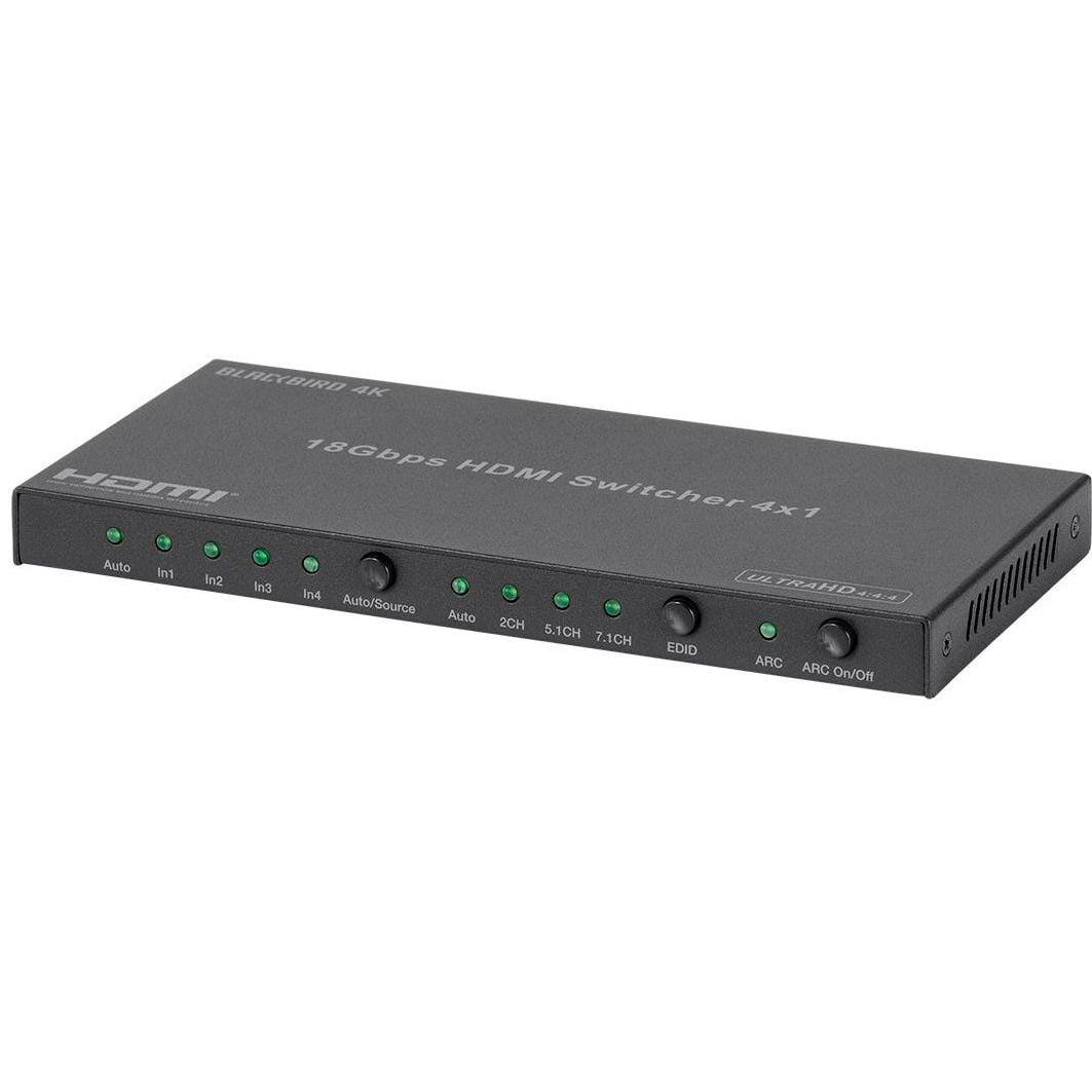 4K HDMI Switch, 4X1, HDR, Toslink and Analog Audio Extractor E4481