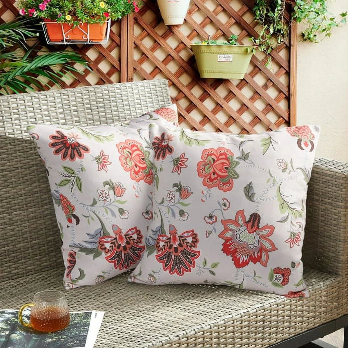 Waterproof Decorative Throw Pillows Set of 2, 18x18 Inch U984020
