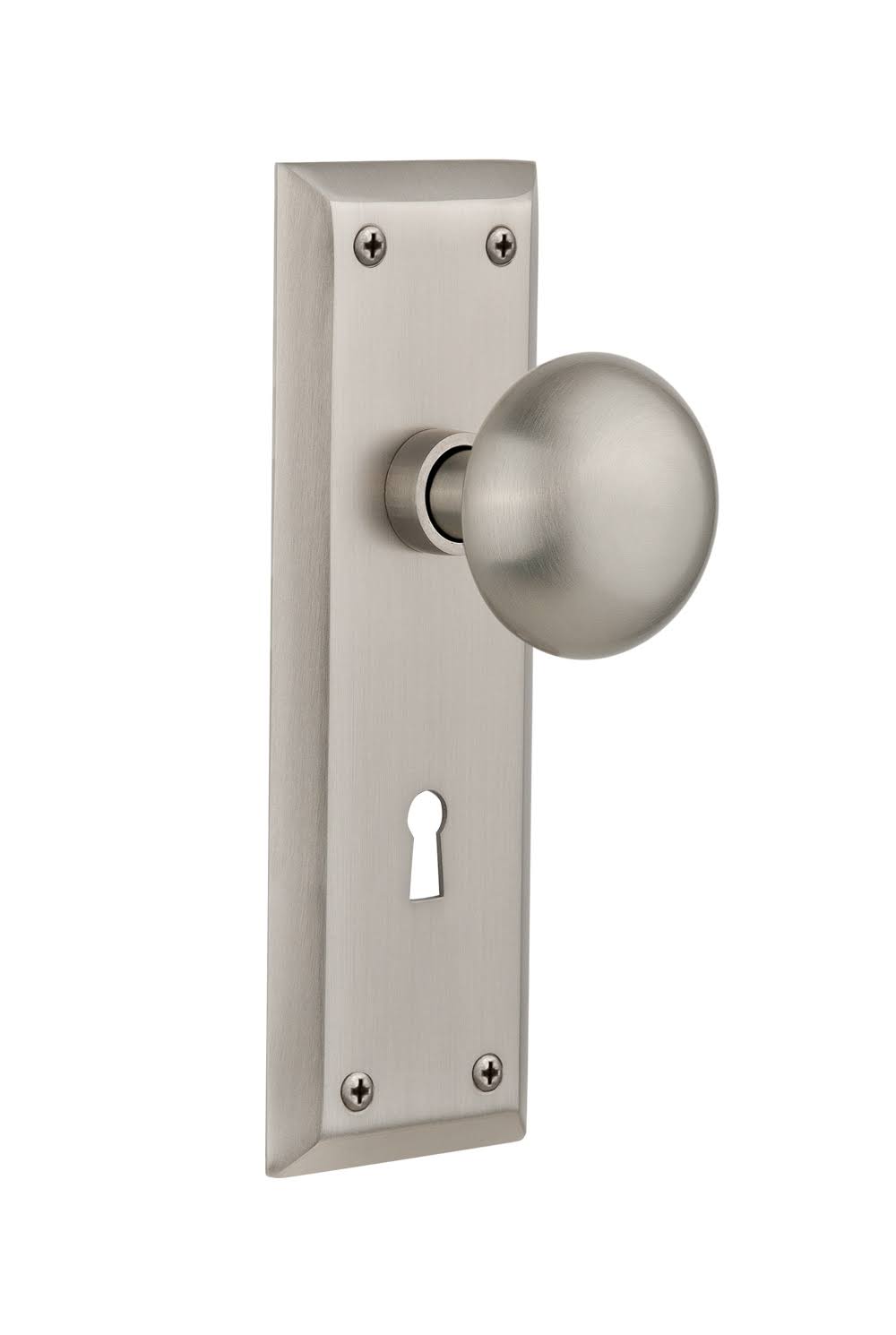 Satin Nickel Door Knob with Plate G3141