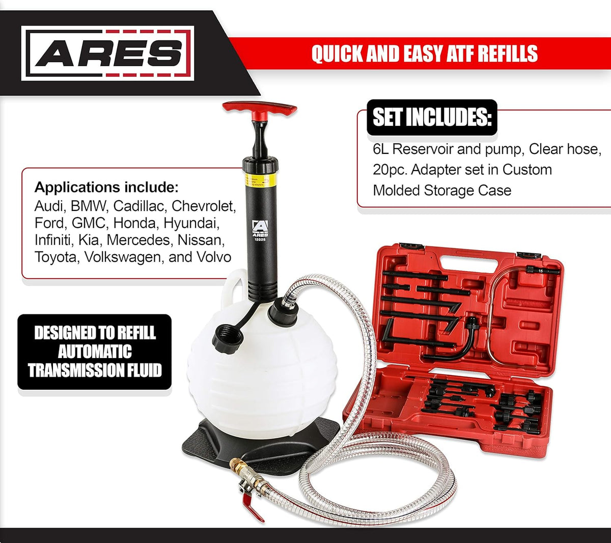 ATF Refill Kit with 6L Manual Pump and 20-Piece Adapter Set Z770