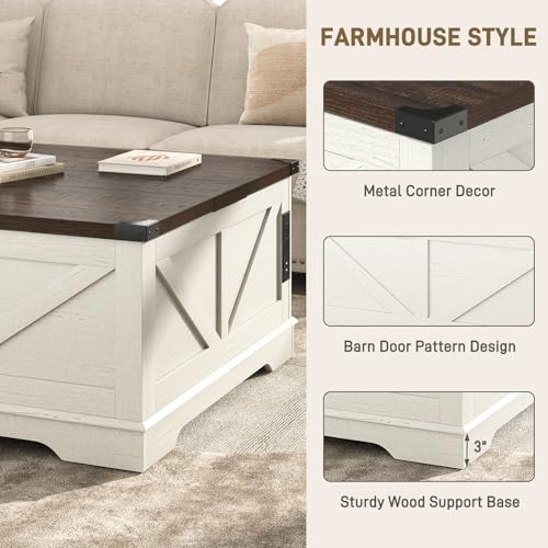 40” Lift Top Coffee Table with Power Outlets and Hidden Storage X222698