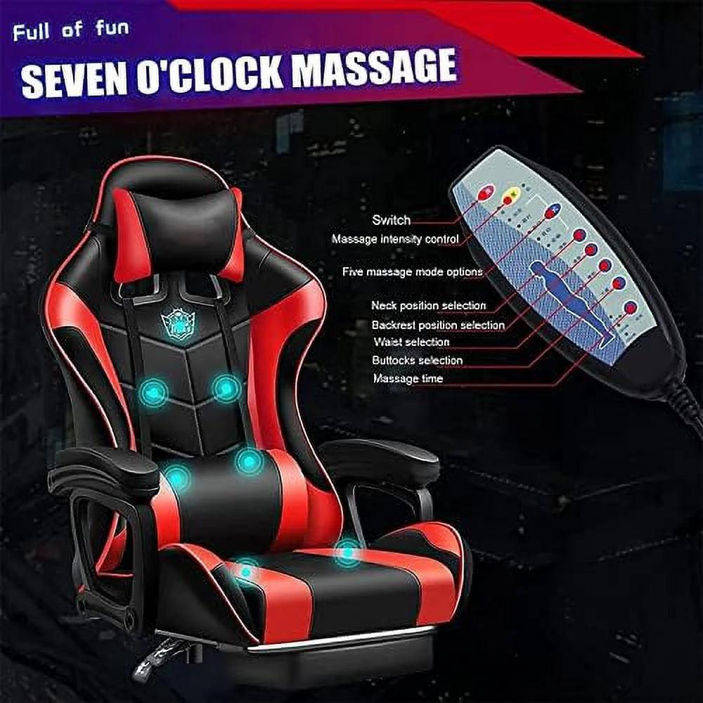RGB Gaming Chair with Massage and Footrest N4285
