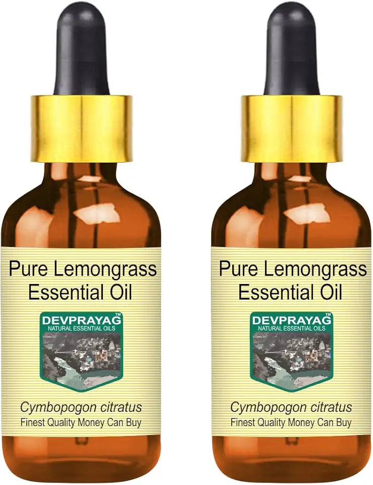 Lemongrass Essential Oil Glass Dropper Steam Distilled 2 Pack 100ml P855