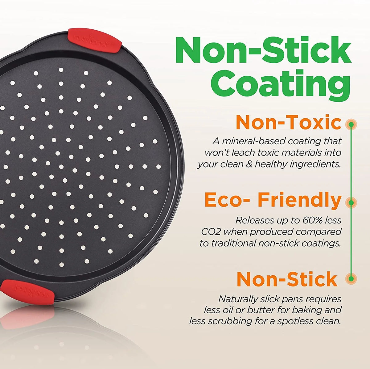 Non-Stick Round Steel Pizza Tray with Silicone Handle Q9199