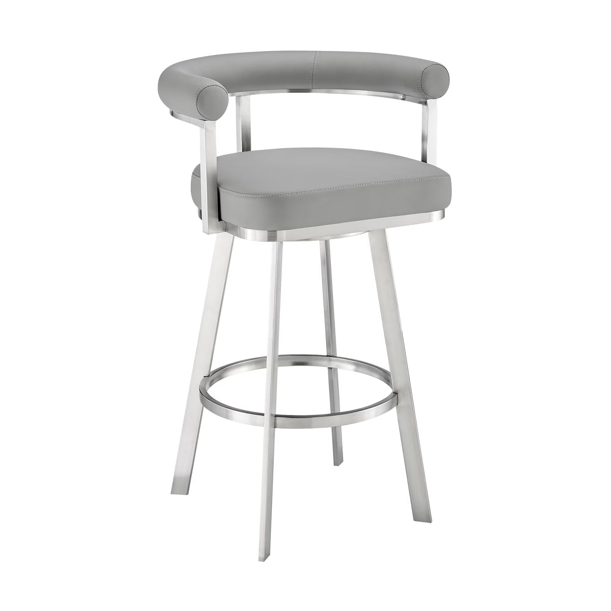Light Gray Faux Leather Bar Stool X1944