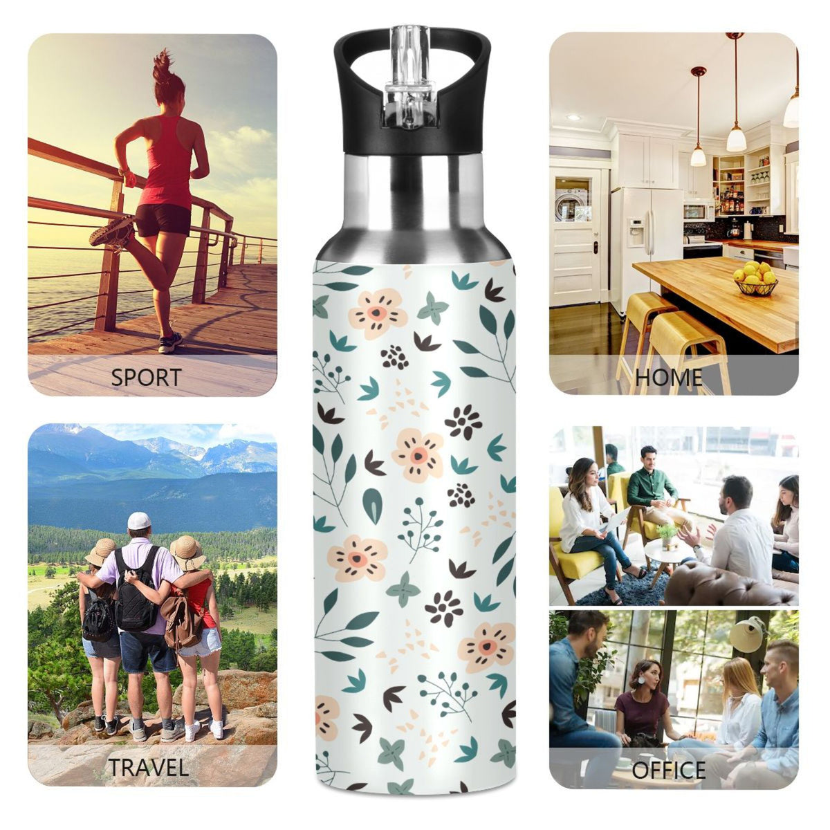 Stainless Steel Insulated Water Bottle with Straw Lid N139004