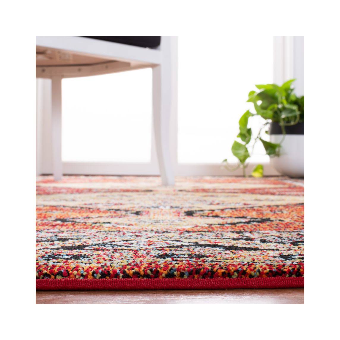 Rust / Gold Round Rug M3283
