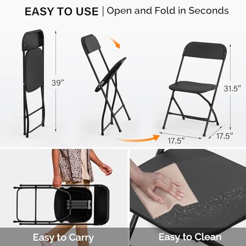 10 Pack White Plastic Folding Chair with Steel Frame S80582