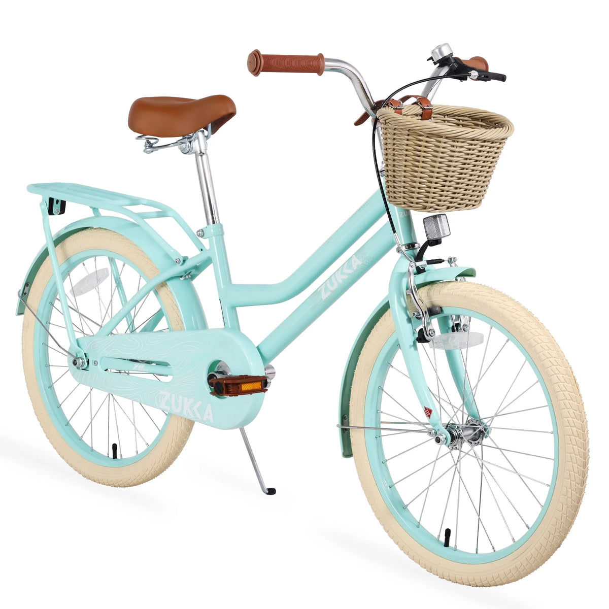 White 20 Kids Bike with Basket and Coaster Brake A183