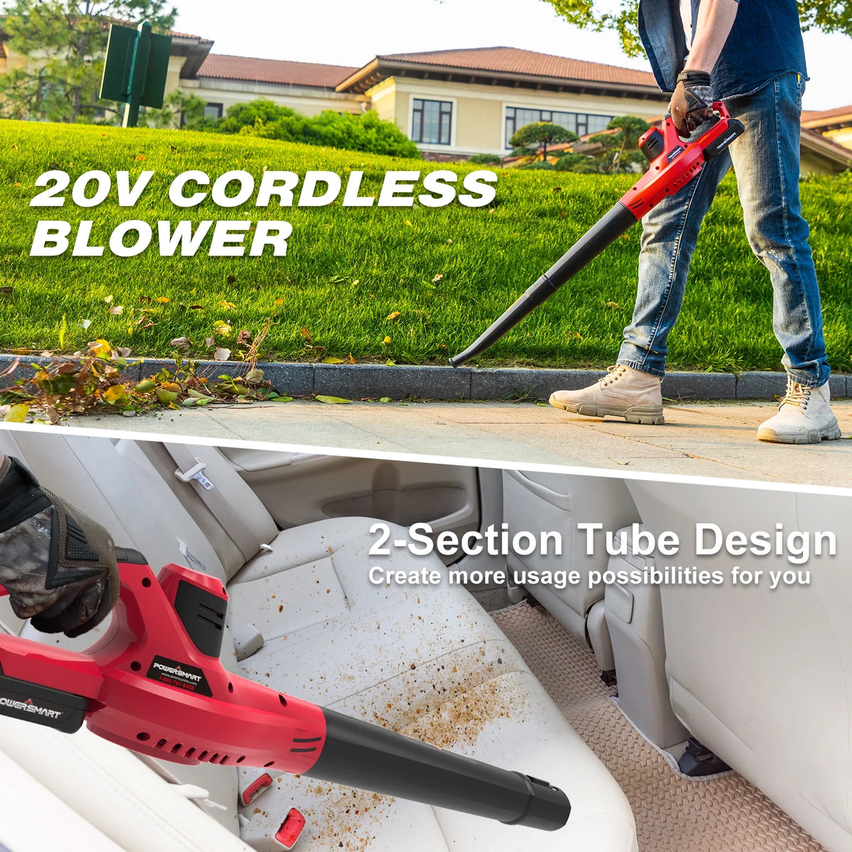 20V Cordless Handheld Leaf Blower with 2.0Ah Batteries and Charger I939
