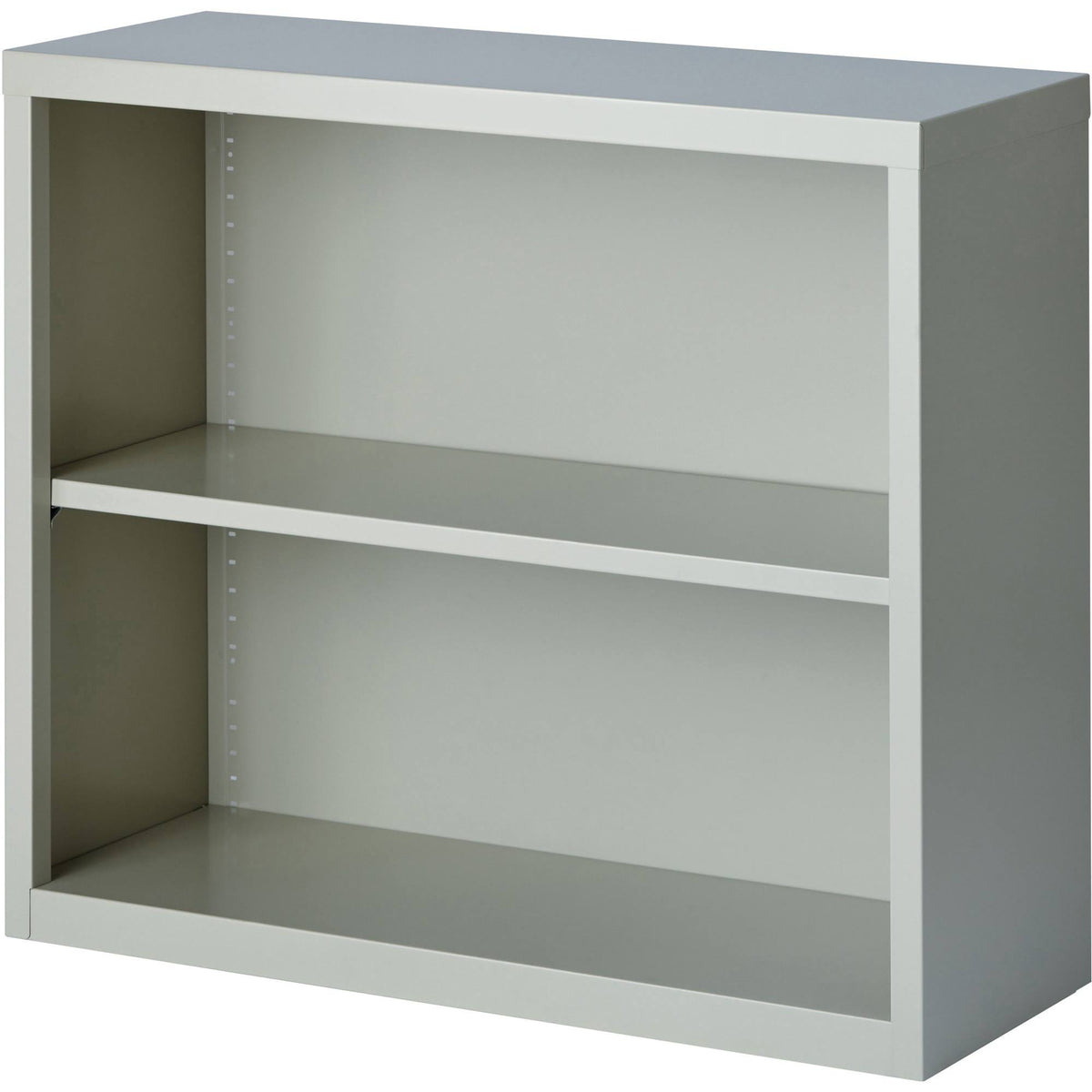 Steel Bookcase, 2-Shelf, Light Gray X4098