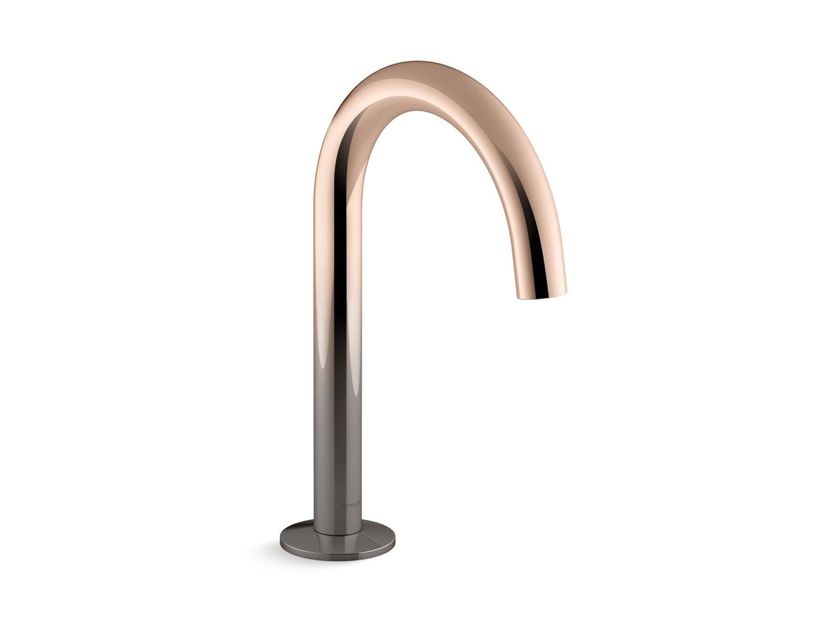 Bathroom Sink Spout with Tube Design Vibrant Titanium/Rose Gold G32568