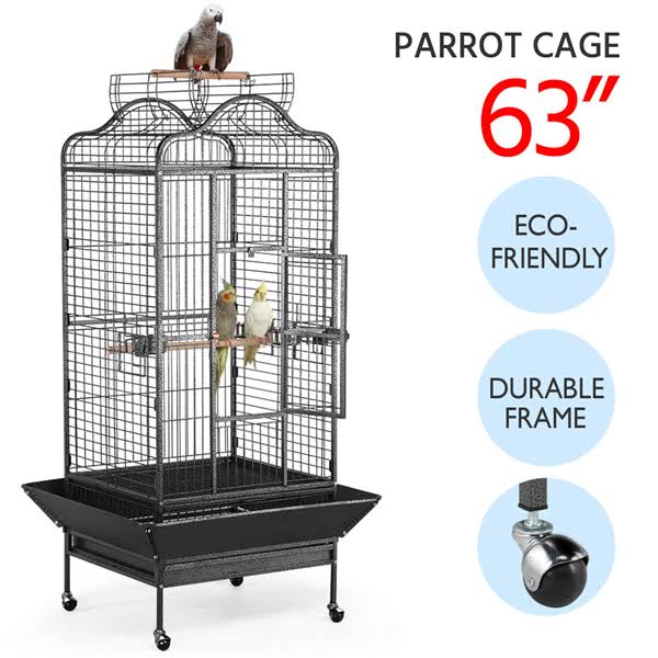 Extra Large Open Playtop Bird Cage Black Q484775