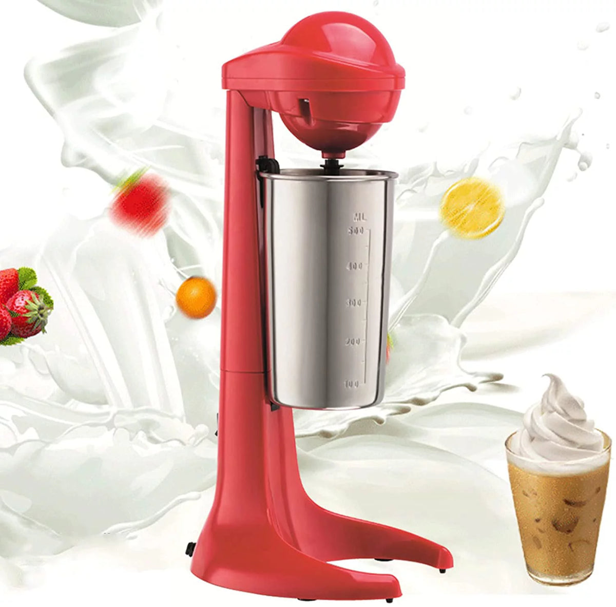 Red Stainless Steel Electric Milkshake Maker U15171