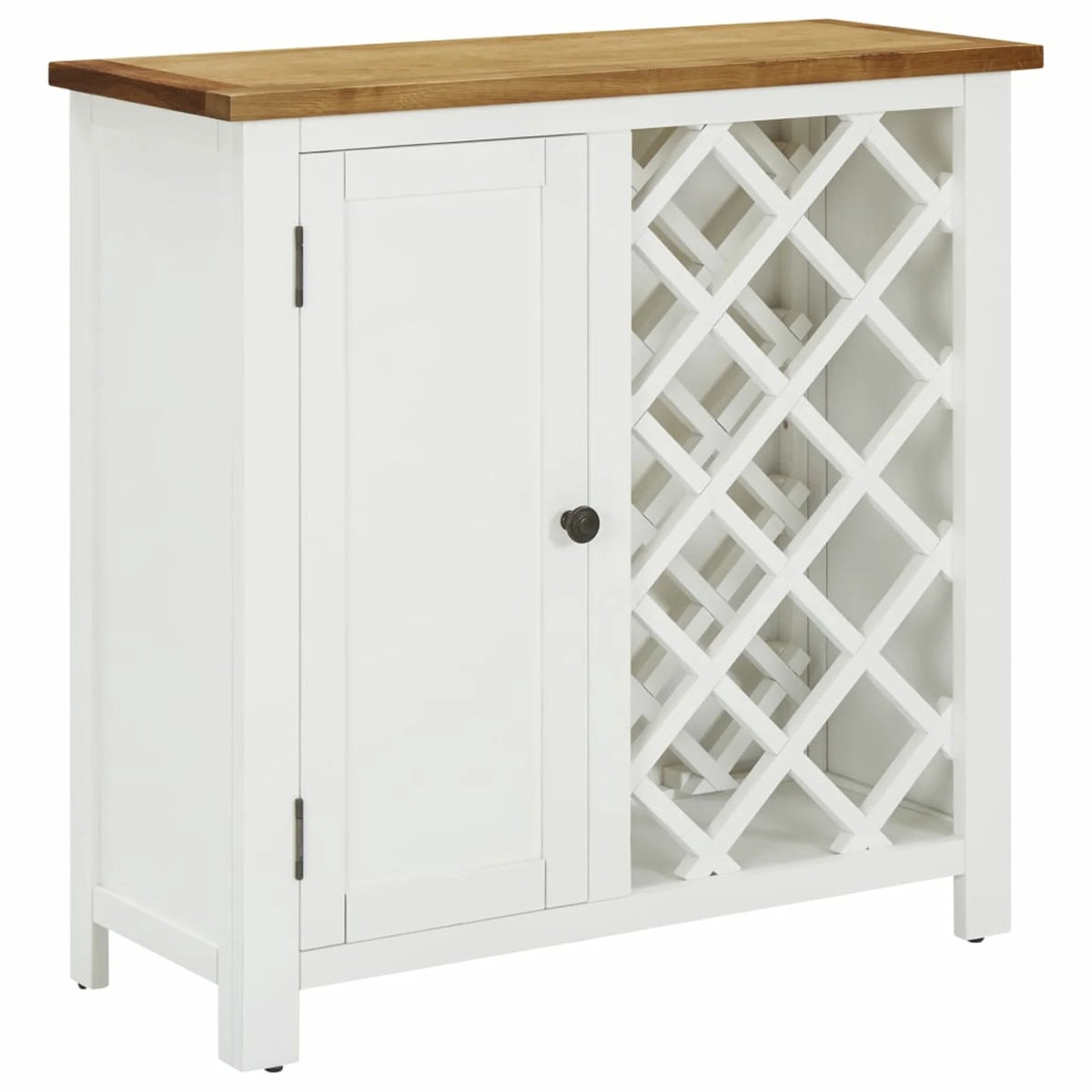 11 Bottles Oak Wood Wine Cabinet with Door U711